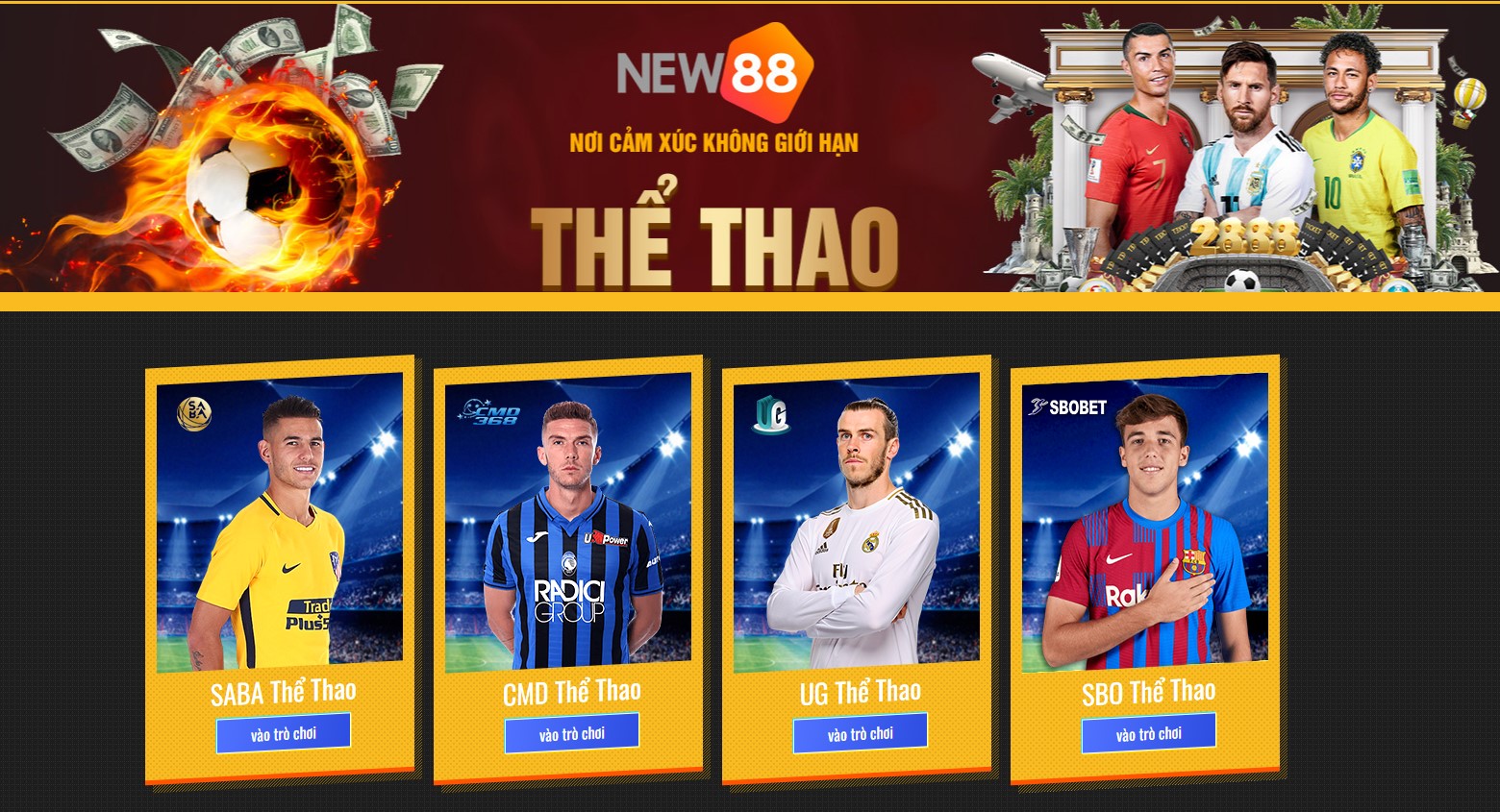 Các sảnh chơi thể thao tại New88