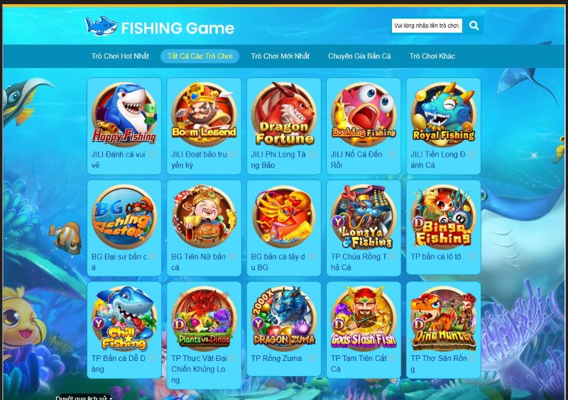 Các tựa game bắn cá online tại hệ thống của chúng tôi